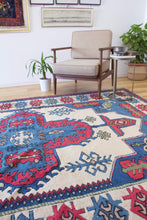 Load image into Gallery viewer, 7x9 Vintage Central Anatolian &#39;Aksaray&#39; Turkish Area Rug Bold Medallion Geometric Design Stylized Motifs | SKU 602

