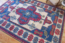 Load image into Gallery viewer, 7x9 Vintage Central Anatolian &#39;Aksaray&#39; Turkish Area Rug Bold Medallion Geometric Design Stylized Motifs | SKU 602
