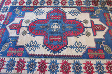 Load image into Gallery viewer, 7x9 Vintage Central Anatolian &#39;Aksaray&#39; Turkish Area Rug Bold Medallion Geometric Design Stylized Motifs | SKU 602
