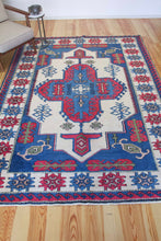 Load image into Gallery viewer, 7x9 Vintage Central Anatolian &#39;Aksaray&#39; Turkish Area Rug Bold Medallion Geometric Design Stylized Motifs | SKU 602
