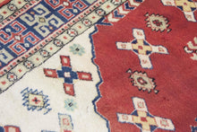 Load image into Gallery viewer, 6x8 Vintage Western Anatolian &#39;Kula&#39; Turkish Area Rug Square Medallion Earthy Colors Stylized Motifs Light Field Geometric Border | SKU 603
