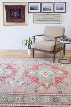 Load image into Gallery viewer, 6x8 Vintage Central Anatolian &#39;Aksaray&#39; Turkish Area Rug &#39;Adler&#39; Caucasus Design Two Bold Medallions Light Field Geometric Border | SKU 604
