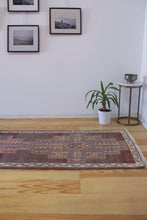 Load image into Gallery viewer, 3x12 Vintage South Eastern Anatolian &#39;Herki&#39; Turkish Runner | Multiple Geometric Medallions Earthy Colors Stylized Border | SKU 607

