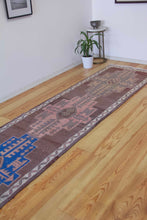 Load image into Gallery viewer, 3x12 Vintage South Eastern Anatolian &#39;Herki&#39; Turkish Runner | Multiple Geometric Medallions Earthy Colors Stylized Border | SKU 607
