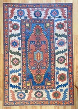Load image into Gallery viewer, 7x10 Vintage Central Anatolian &#39;Aksaray&#39; Turkish Area Rug | Bold Double Niche Medallion Geometric Design Stylized Field Wide Floral Border | SKU 613
