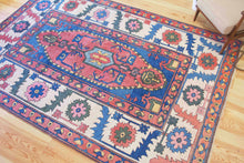 Load image into Gallery viewer, 7x10 Vintage Central Anatolian &#39;Aksaray&#39; Turkish Area Rug | Bold Double Niche Medallion Geometric Design Stylized Field Wide Floral Border | SKU 613
