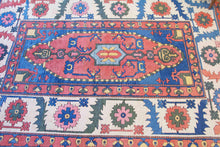 Load image into Gallery viewer, 7x10 Vintage Central Anatolian &#39;Aksaray&#39; Turkish Area Rug | Bold Double Niche Medallion Geometric Design Stylized Field Wide Floral Border | SKU 613

