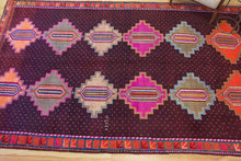 Load image into Gallery viewer, 7x11 Vintage Eastern Anatolian &#39;Kars&#39; Turkish Area Rug | Symmetrical Diamond Medallions Earthy Field Vibrant Border | SKU 620
