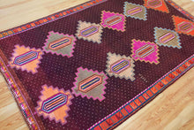 Load image into Gallery viewer, 7x11 Vintage Eastern Anatolian &#39;Kars&#39; Turkish Area Rug | Symmetrical Diamond Medallions Earthy Field Vibrant Border | SKU 620
