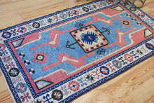 Load image into Gallery viewer, 4x7 Vintage Central Anatolian Caucasian &#39;Kasim Usagi&#39; Design &#39;Sultanhan&#39; Turkish Area Rug | Geometric Medallion Soft Colors Stylized Motifs | SKU 621
