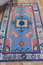 Load image into Gallery viewer, 4x7 Vintage Central Anatolian Caucasian &#39;Kasim Usagi&#39; Design &#39;Sultanhan&#39; Turkish Area Rug | Geometric Medallion Soft Colors Stylized Motifs | SKU 621
