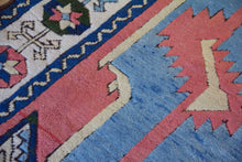 Load image into Gallery viewer, 4x7 Vintage Central Anatolian Caucasian &#39;Kasim Usagi&#39; Design &#39;Sultanhan&#39; Turkish Area Rug | Geometric Medallion Soft Colors Stylized Motifs | SKU 621
