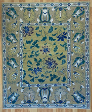 Load image into Gallery viewer, 7x8 Vintage Western Anatolian &#39;Oushak&#39; Turkish Area Rug | Floral Design Broad Border Vibrant Colors | SKU 622
