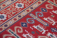 Load image into Gallery viewer, 6x7 Vintage Central Anatolian Caucasian &#39;Perpedil&#39; Design &#39;York&#39; Turkish Area Rug | Symmetrical Stylized Motifs Vibrant Colors Geometric Border | SKU 624
