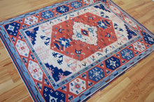 Load image into Gallery viewer, 6x8 Vintage Central Anatolian &#39;Yoruk&#39; Turkish Rug | Bold Medallion Symmetrical Geometric Design Soft Colors  | SKU 636
