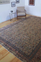Load image into Gallery viewer, 8x12 Vintage Central Anatolian &#39;Kayseri&#39; Turkish Area Rug | Allover Symmetrical Floral Design with Palmettes and Vines Intricate Border | SKU 641
