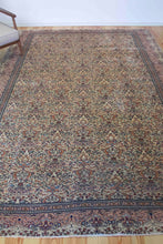 Load image into Gallery viewer, 8x12 Vintage Central Anatolian &#39;Kayseri&#39; Turkish Area Rug | Allover Symmetrical Floral Design with Palmettes and Vines Intricate Border | SKU 641
