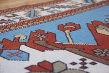 Load image into Gallery viewer, 5x8 Vintage Eastern Anatolian Caucasian &#39;Adler&#39; Design &#39;Kars&#39; Turkish Area Rug | Double &#39;Eagle&#39; Medallion on Spacious Blue Field Geometric Border | SKU 643
