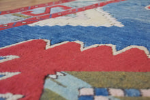 Load image into Gallery viewer, 5x8 Vintage Central Anatolian &#39;Aksaray&#39; Turkish Area Rug | Triple Medallion on Blue Field Geometric Border | SKU 644
