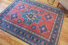 Load image into Gallery viewer, 6x8 Vintage Central Anatolian &#39;Sultanhan&#39; Turkish Area Rug | Central Medallion Geometric Designs on Spacious Field Stylized Border | SKU 646
