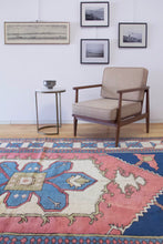 Load image into Gallery viewer, 7x10 Vintage Central Anatolian &#39;Sultanhan&#39; Turkish Area Rug | Bold Large Medallion on Spacious Field Simple Design Geometric Corners Stylized Border | SKU 647
