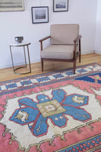 Load image into Gallery viewer, 7x10 Vintage Central Anatolian &#39;Sultanhan&#39; Turkish Area Rug | Bold Large Medallion on Spacious Field Simple Design Geometric Corners Stylized Border | SKU 647
