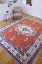 Load image into Gallery viewer, 8x10 Vintage Central Anatolian &#39;Sultanhan&#39; Turkish Area Rug | Star Design Bold Medallion Placed in Octagonal Design Spacious Field with Stylized Motifs Light Field | SKU 648
