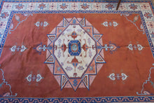 Load image into Gallery viewer, 8x10 Vintage Central Anatolian &#39;Sultanhan&#39; Turkish Area Rug | Star Design Bold Medallion Placed in Octagonal Design Spacious Field with Stylized Motifs Light Field | SKU 648
