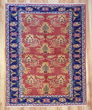 Load image into Gallery viewer, 5x7 Vintage Western Anatolian Turkish Area Rug | Bold Floral Design with Palmette and Leaf Embellishments Warm Colors | SKU 653
