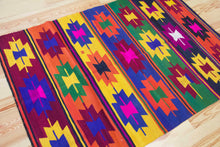 Load image into Gallery viewer, 5x7 Vintage Turkish Kilim Area Rug | Symmetrical Geometric Symbols Colorful Design | SKU 654
