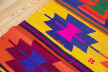 Load image into Gallery viewer, 5x7 Vintage Turkish Kilim Area Rug | Symmetrical Geometric Symbols Colorful Design | SKU 654
