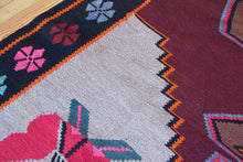 Load image into Gallery viewer, 7x10 Vintage Eastern Anatolian &#39;Kars&#39; Turkish Kilim Area Rug | Bold Traditional Medallion Flower Designs on Corners Stylized Border Earthy Colors | SKU 656
