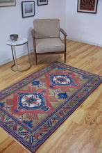 Load image into Gallery viewer, 4x6 Vintage Central Anatolian &#39;Taspinar&#39; Turkish Area Rug | Double Medallion Geometric Design Stylized Border Subtle Colors | SKU 660
