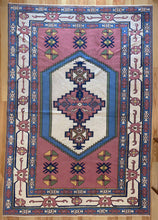 Load image into Gallery viewer, 7x10 Vintage Central Anatolian &#39;Sultanhan&#39; Turkish Rug | Diamond Medallion Light Inner Field Geometric Design | SKU 667

