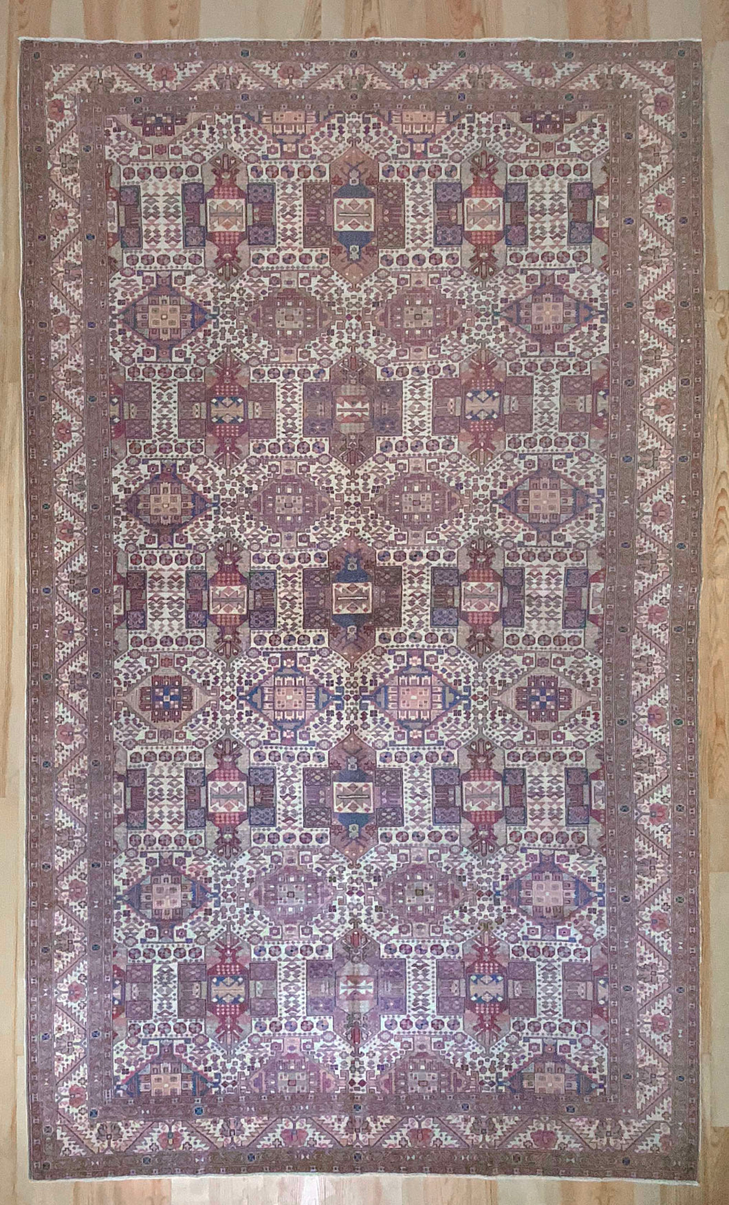 7x12 Vintage Central Anatolian 'Katseri' Oversized Turkish Rug | Symmetrical Intricate Geometric Design Earthy Colors  | SKU 669