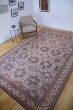Load image into Gallery viewer, 7x12 Vintage Central Anatolian &#39;Katseri&#39; Oversized Turkish Rug | Symmetrical Intricate Geometric Design Earthy Colors  | SKU 669
