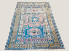 Load image into Gallery viewer, 5x9 Vintage Central Anatolian &#39;Kayseri&#39; Turkish Hand Knotted Rug | Neutral Colors Geometric Triple Medallion Design | SKU 726
