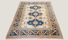 Load image into Gallery viewer, 5x7 Vintage Central Anatolian Hand Knotted Turkish Rug | Geometric Triple Medallion Design | SKU 727
