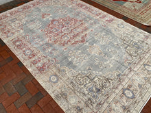 Load image into Gallery viewer, 7x10 Vintage Central Anatolian Oushak Style &#39;Isparta&#39; Turkish Area Rug | Bold Medallion Spacious Field Muted Colors Stylized Border | SKU 319
